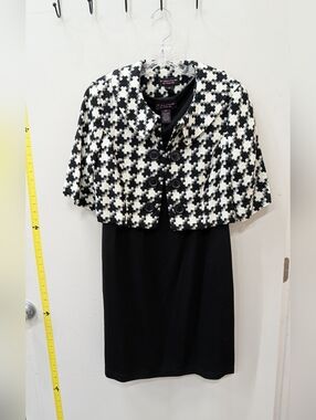 Robbie Bee Black and White Houndstooth Jacket 2 Piece Set